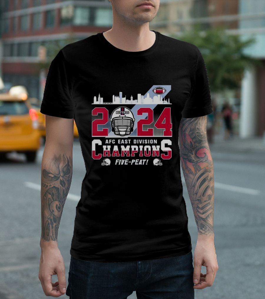 Buffalo 2024 AFC East Division Champions Five-Peat Football Victory T-Shirt