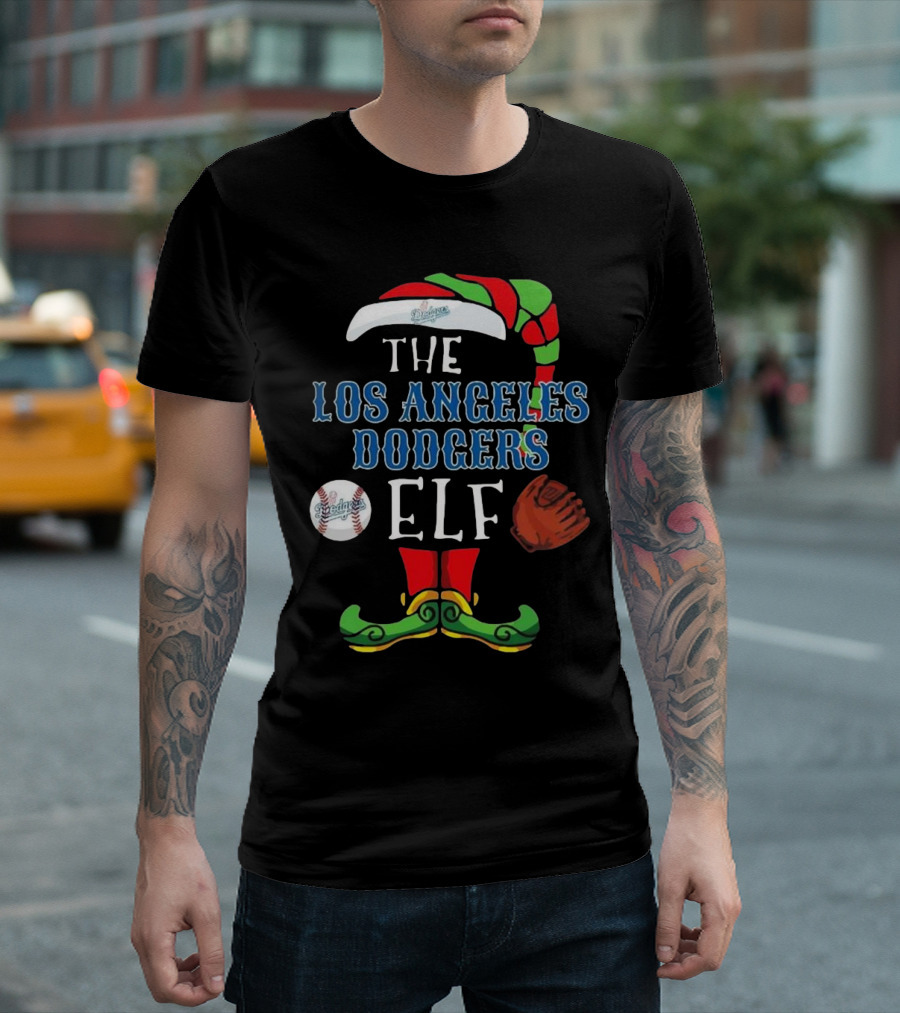The Los Angeles Dodgers Elf Christmas Baseball T-Shirt