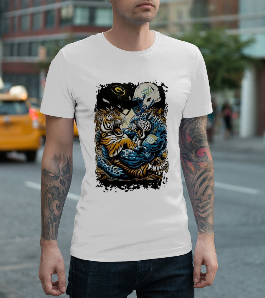 Grambling State Tigers Vs Southern Jaguars 2024 House Divided Bayou Classics Epic Showdown T-Shirt