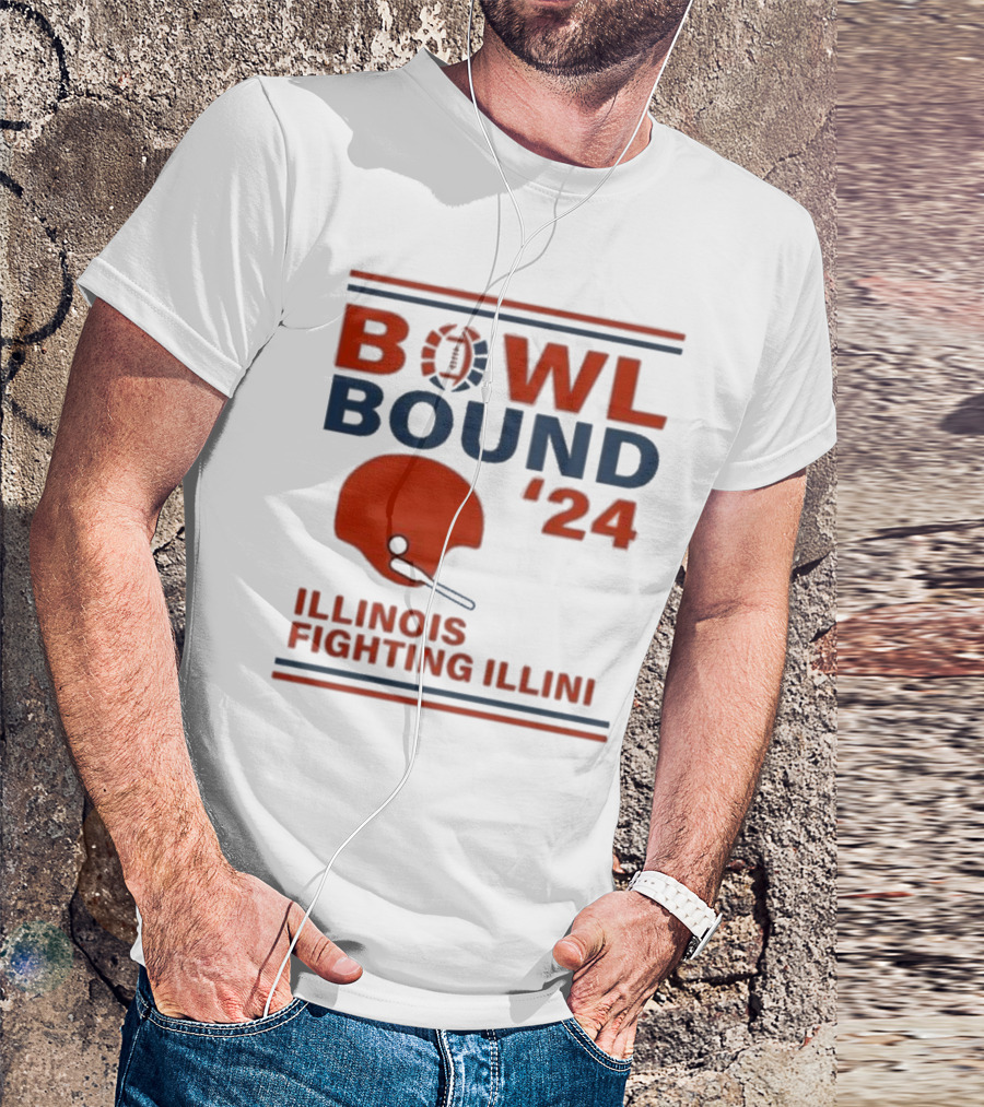 Illinois Fighting Illini Bowl Bound '24 Helmet T-Shirt