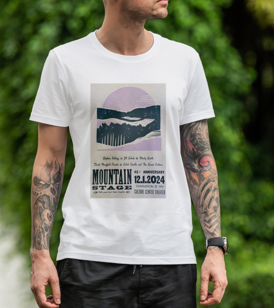 Mountain Stage 41st Anniversary Show Stephen Kellogg Jill Sobule Mindy Smith David Mayfield Parade Caleb Caudle Sweet Water Culture Center Theater Charleston WV Dec 1 T-Shirt