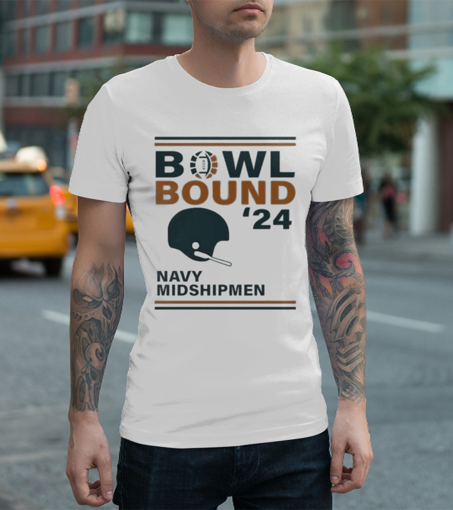 Navy Midshipmen Bowl Bound '24 Helmet Football T-Shirt
