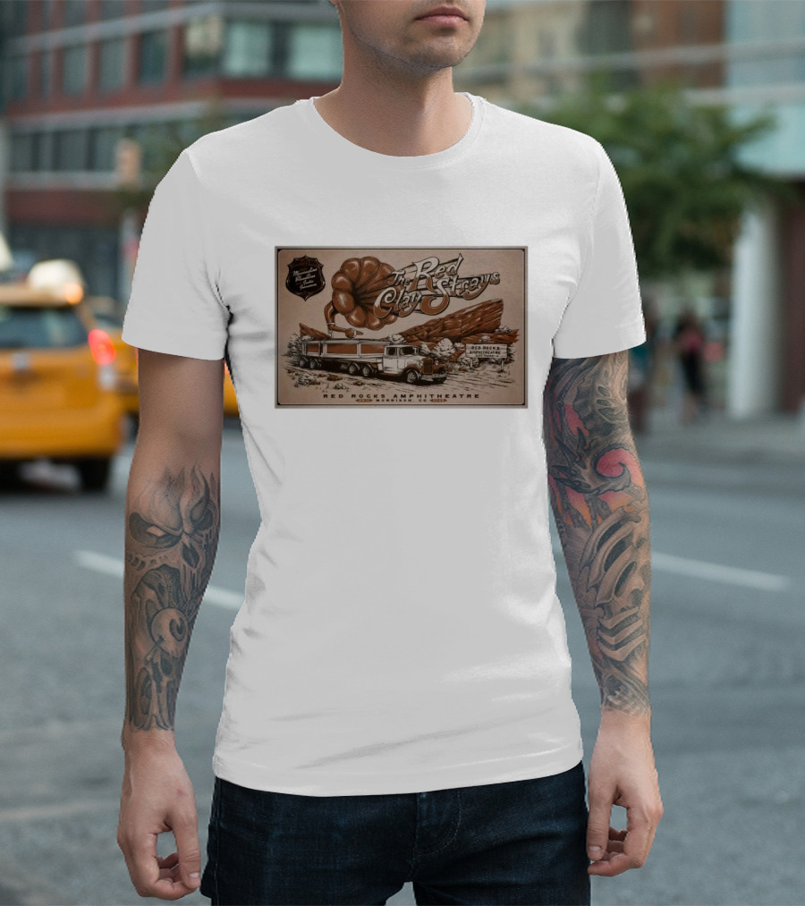 Red Clay Strays Morrison CO Sep 14 2025 Red Rocks Amphitheatre Stagecoach and Trumpet T-Shirt