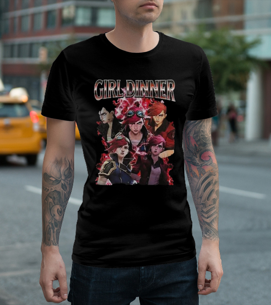 Arcane League Of Legends Vi Girl Dinner Collage T-Shirt