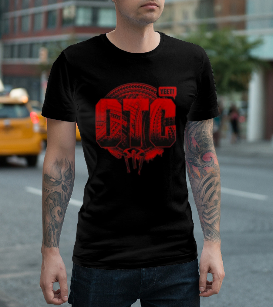 Roman Reigns Yeet OTC Red Tribal Shield T-Shirt