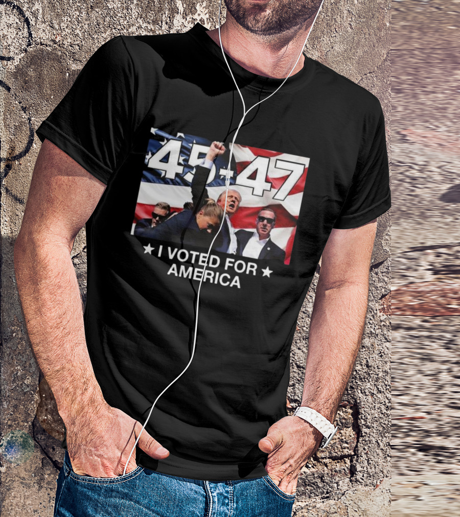 45-47 I Voted For America Trump T-Shirt