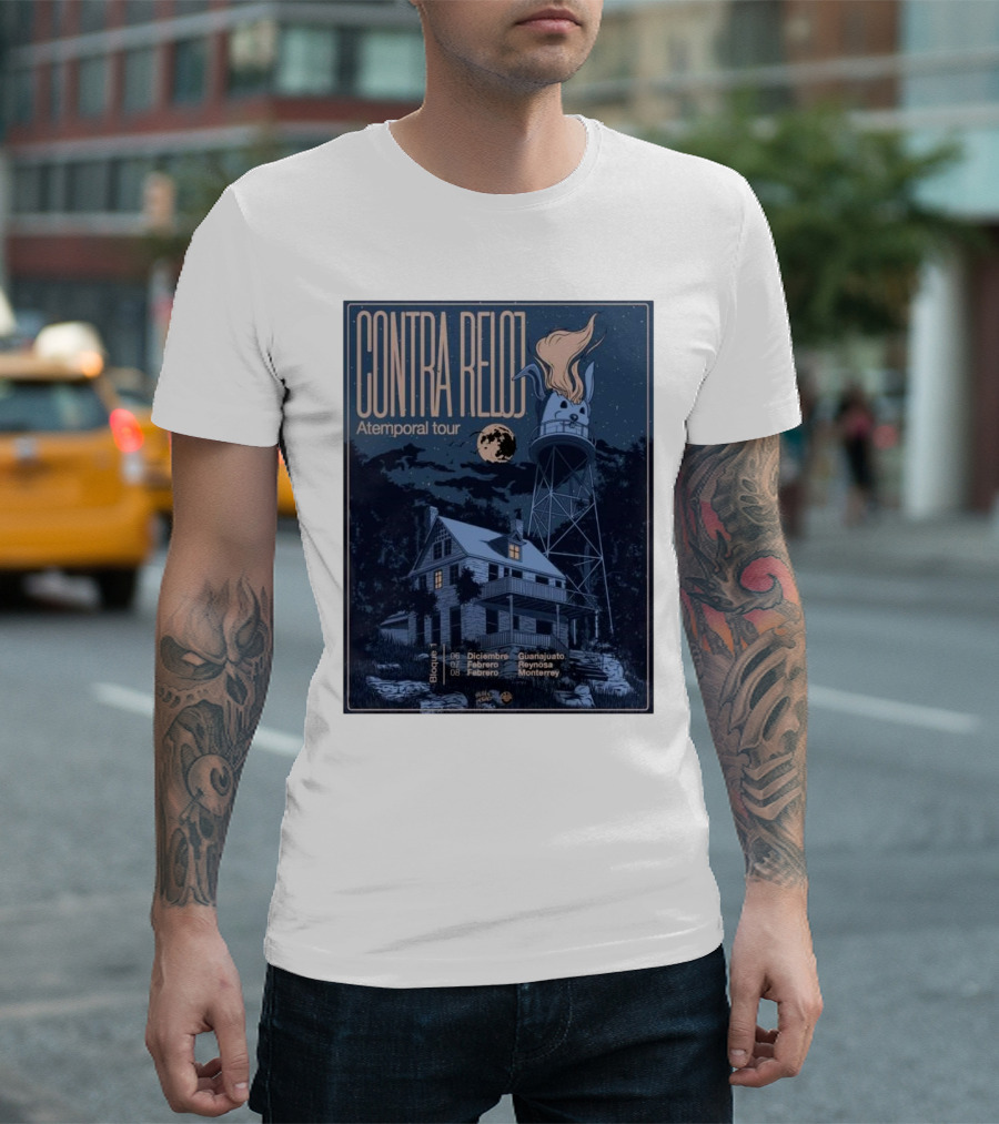 Contra Reloj Atemporal Tour 2025 Trazos De Kraneo Guanajuato Reynosa Monterrey Enero Febrero T-Shirt