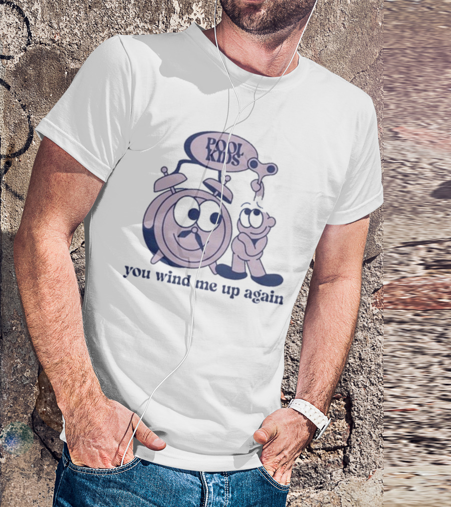 POOK KIDS Cartoon Clock Character You Wind Me Up Again T-Shirt