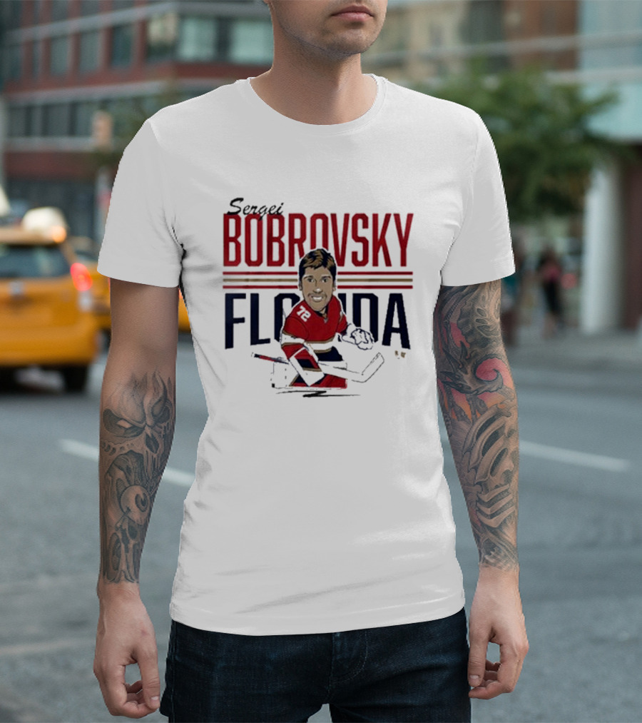 Sergei Bobrovsky Florida Hockey Caricature T-Shirt