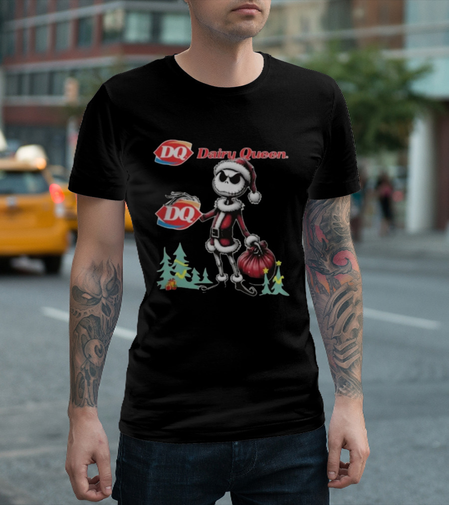 Santa Jack Skellington Dairy Queen Merry Christmas T-Shirt