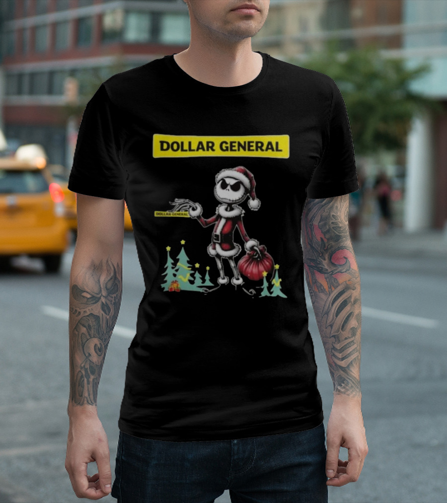 Santa Jack Skellington Dollar General Merry Christmas T-Shirt