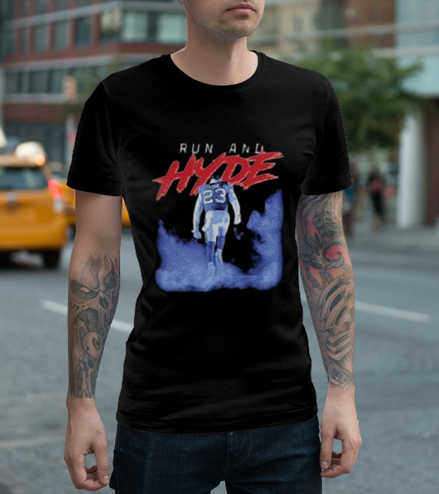 Run and Hyde Football 23 Blue Smoke Trail T-Shirt