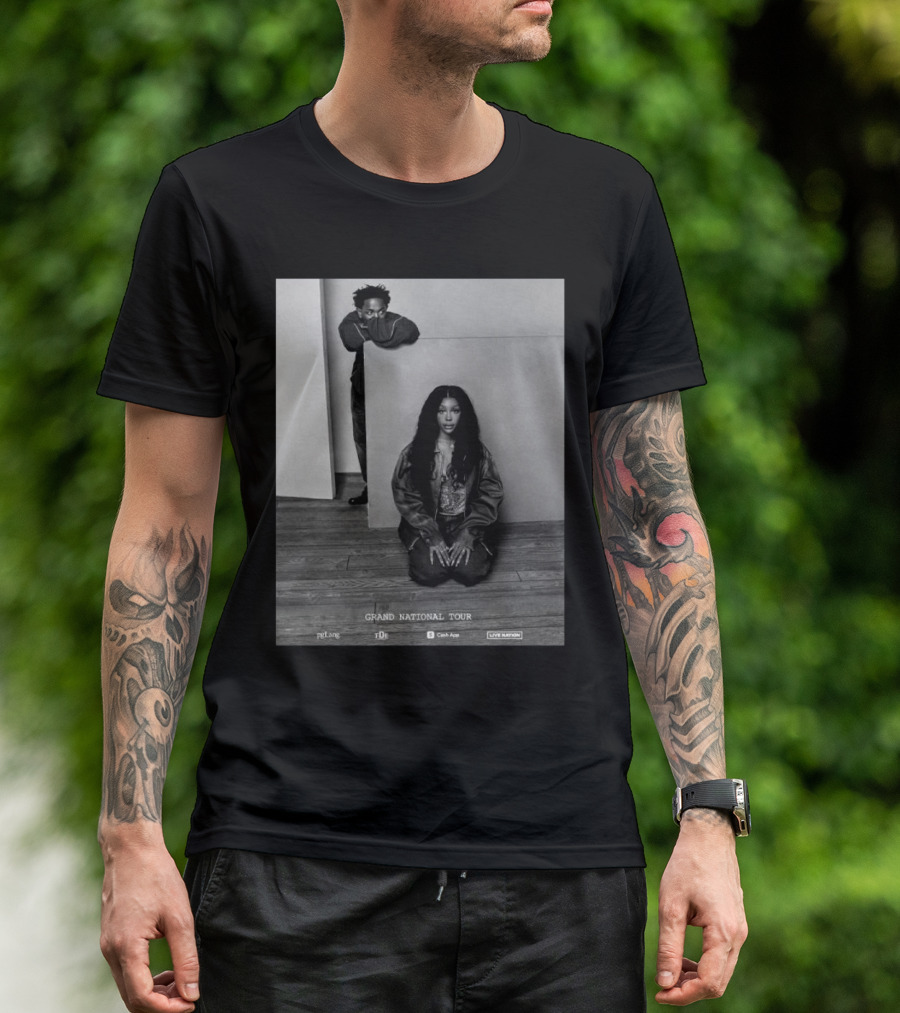 Kendrick Lamar X SZA Grand National Tour 2025 PgLang TDE Live Nation Cash App T-Shirt