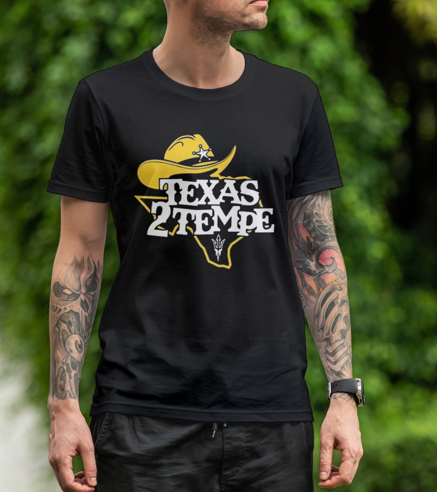 Kenny Dillingham Texas 2 Tempe Cowboy Hat State Outline Pitchfork T-Shirt