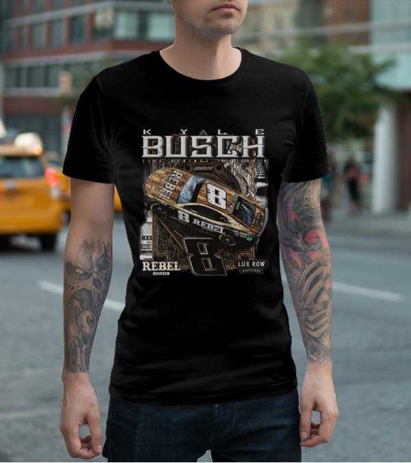 Kyle Busch Live Against The Grain Rebel Bourbon Lux Row Distillers 2025 T-Shirt