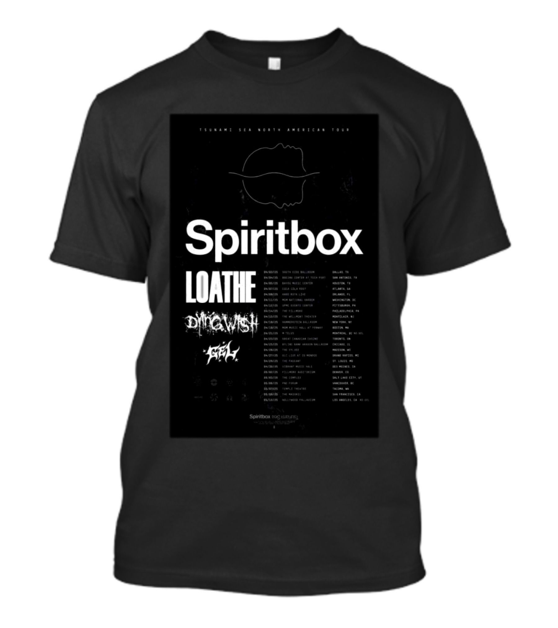Spiritbox 2025 North American Tour Featuring Loathe And Dying Wish T-Shirt