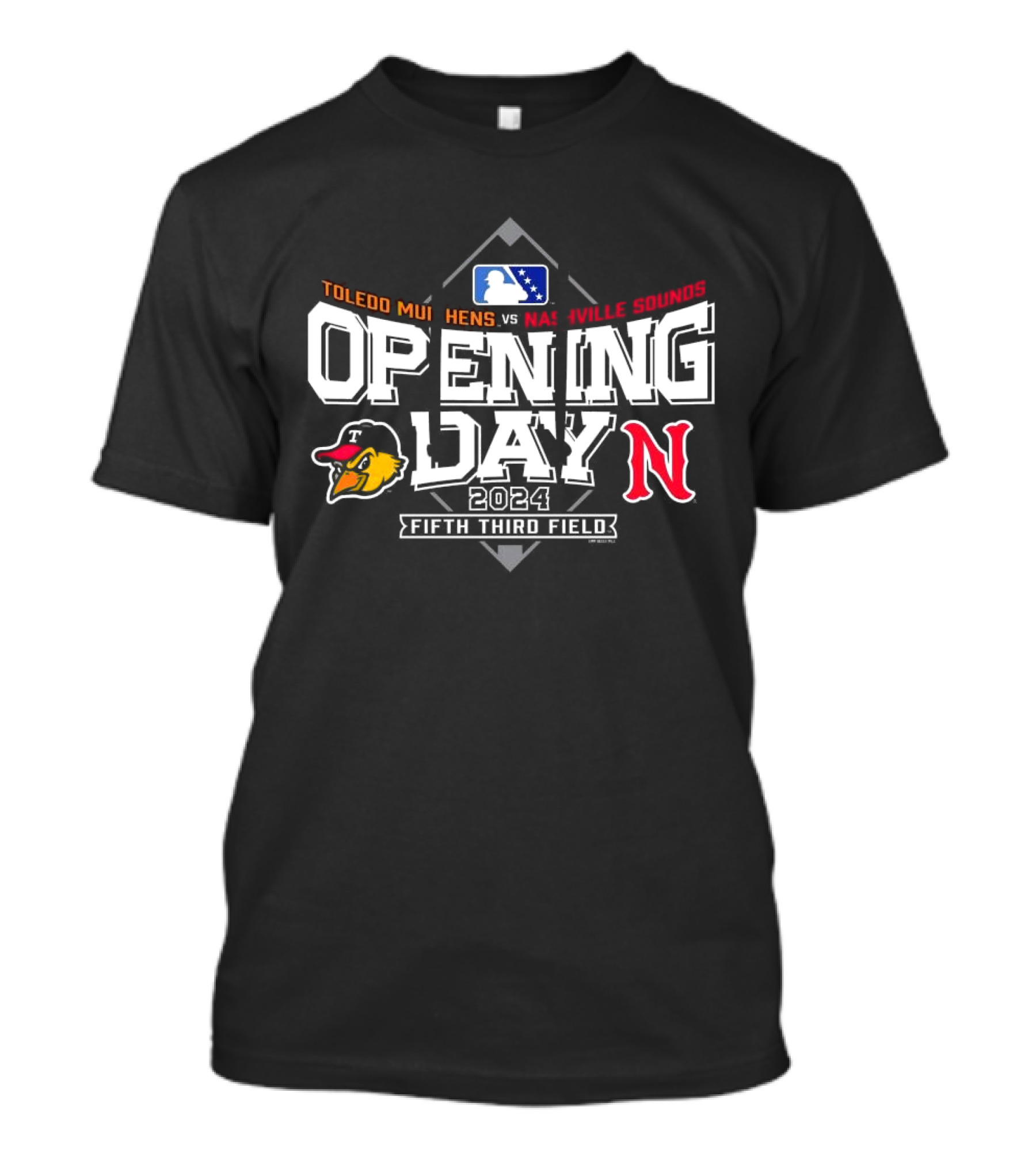 Toledo Mud Hens Vs Nashville Sounds 2024 Opening Day Fifth Third Field T-Shirt