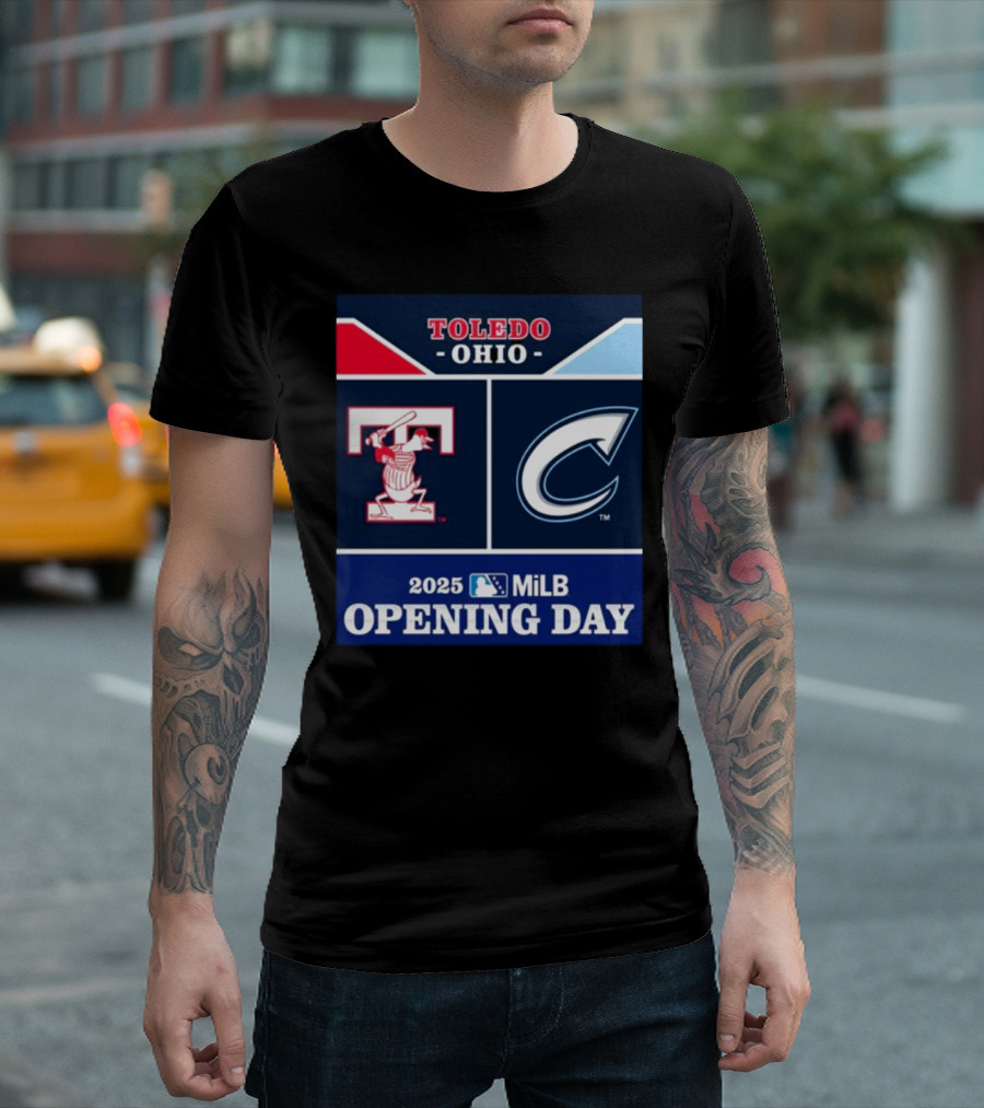 Toledo Ohio Mud Hens Vs Columbus Clippers 2025 MiLB Opening Day T-Shirt