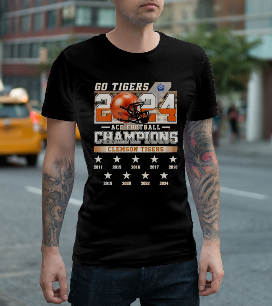 Go Tigers Clemson AAC Football Champions 2024 Celebrating 2011-2024 T-Shirt