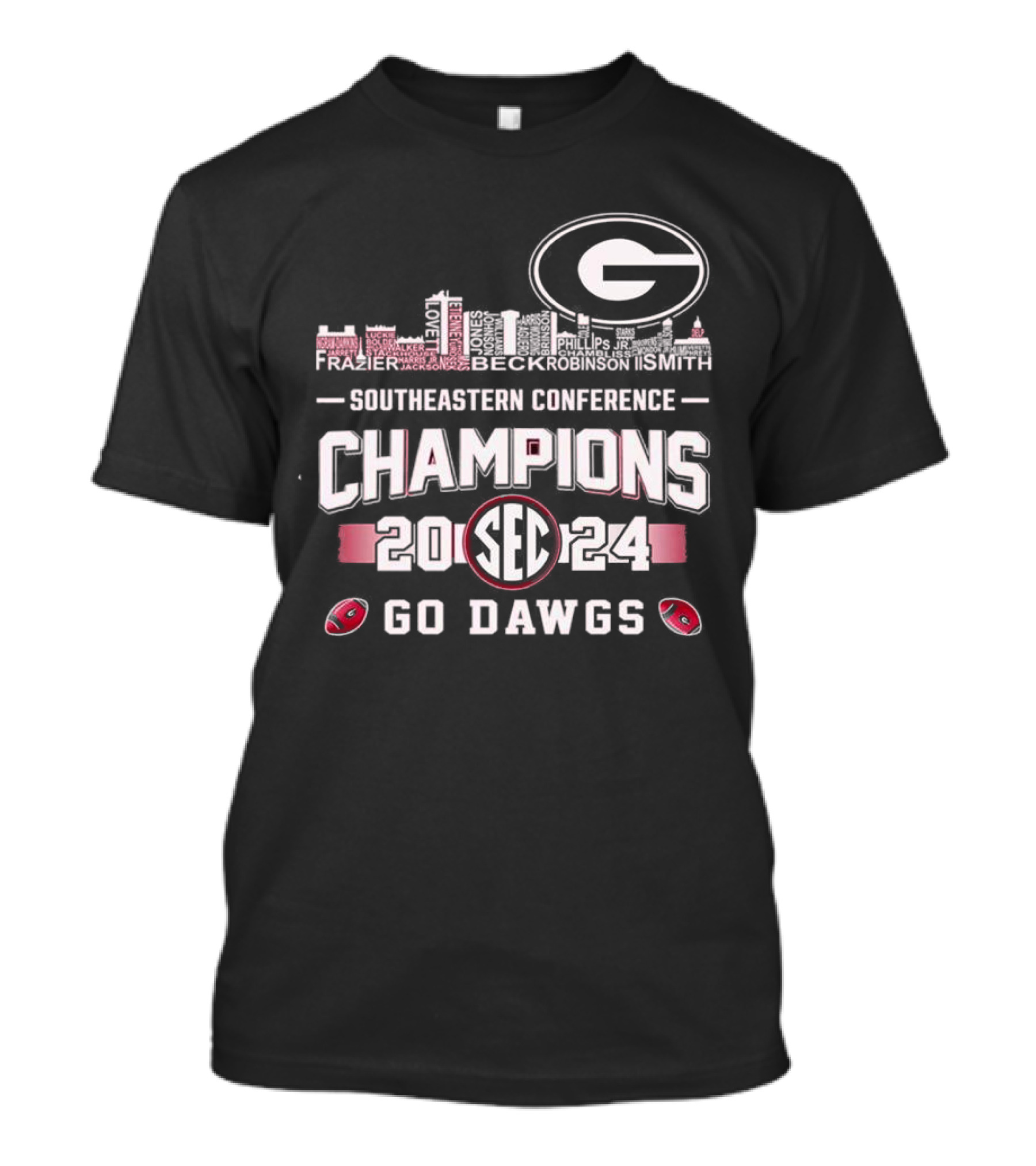 Georgia Bulldogs SEC Champions 2024 Skyline Go Dawgs T-Shirt
