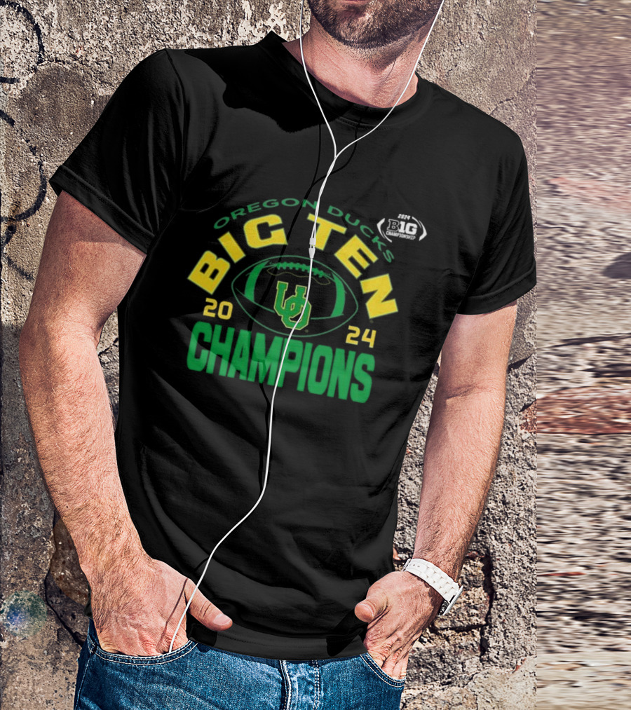 Oregon Ducks 2024 Big Ten Champions Football Conference Victory T-Shirt