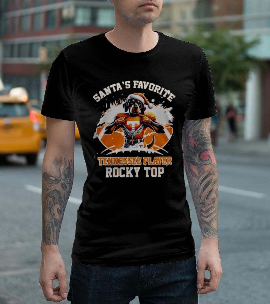 Santa's Favorite Tennessee Player Rocky Top T-Shirt