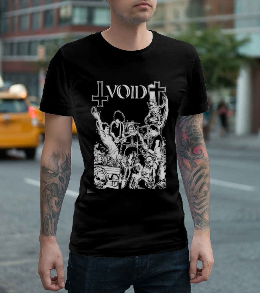 Void Time To Die Band Artwork With Crosses And Skeletons T-Shirt