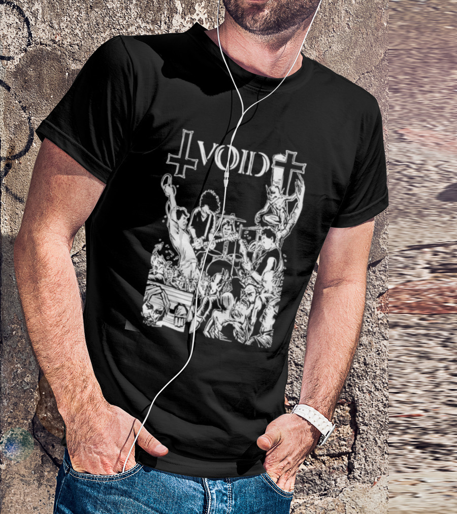 Void Time To Die Band Artwork With Crosses And Skeletons T-Shirt