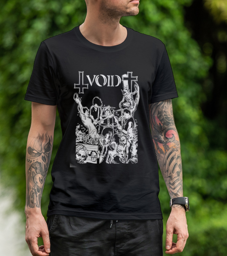Void Time To Die Band Artwork With Crosses And Skeletons T-Shirt