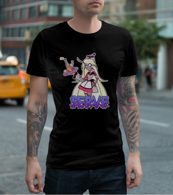 Weeby Newz Serve Demon Weeby Anime Character With Potion Tray T-Shirt