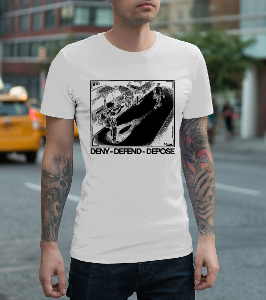 Punkwithacamera Deny Defend Depose 2024 Police Encounter Art Rec T-Shirt