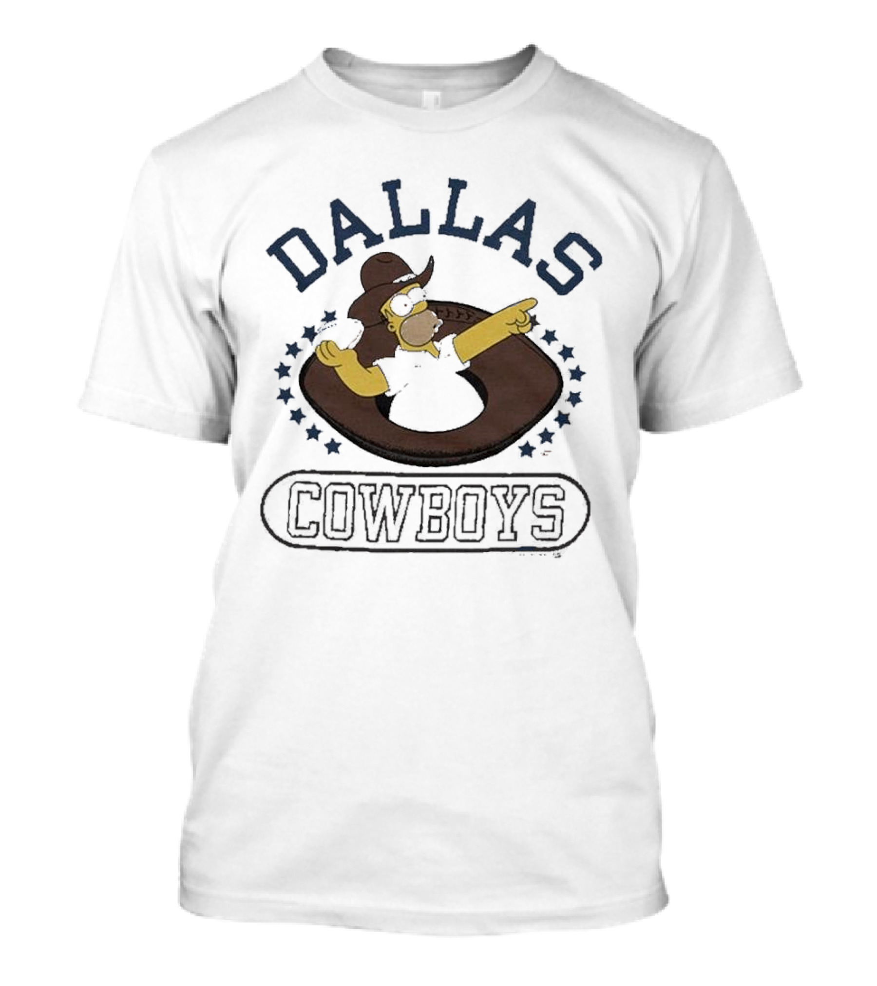 The Simpsons Homer Dallas Cowboys Collaboration Football Fan Mashup T-Shirt