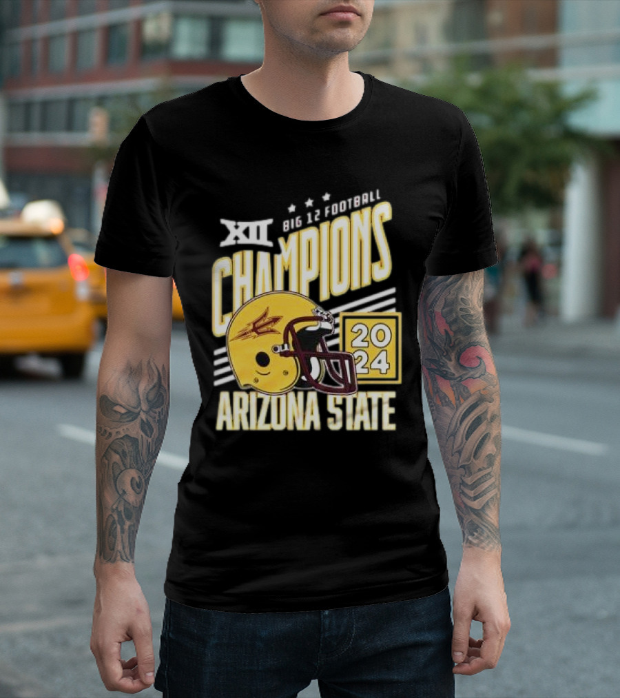 Arizona State 2024 Big 12 Football Champions Helmet T-Shirt