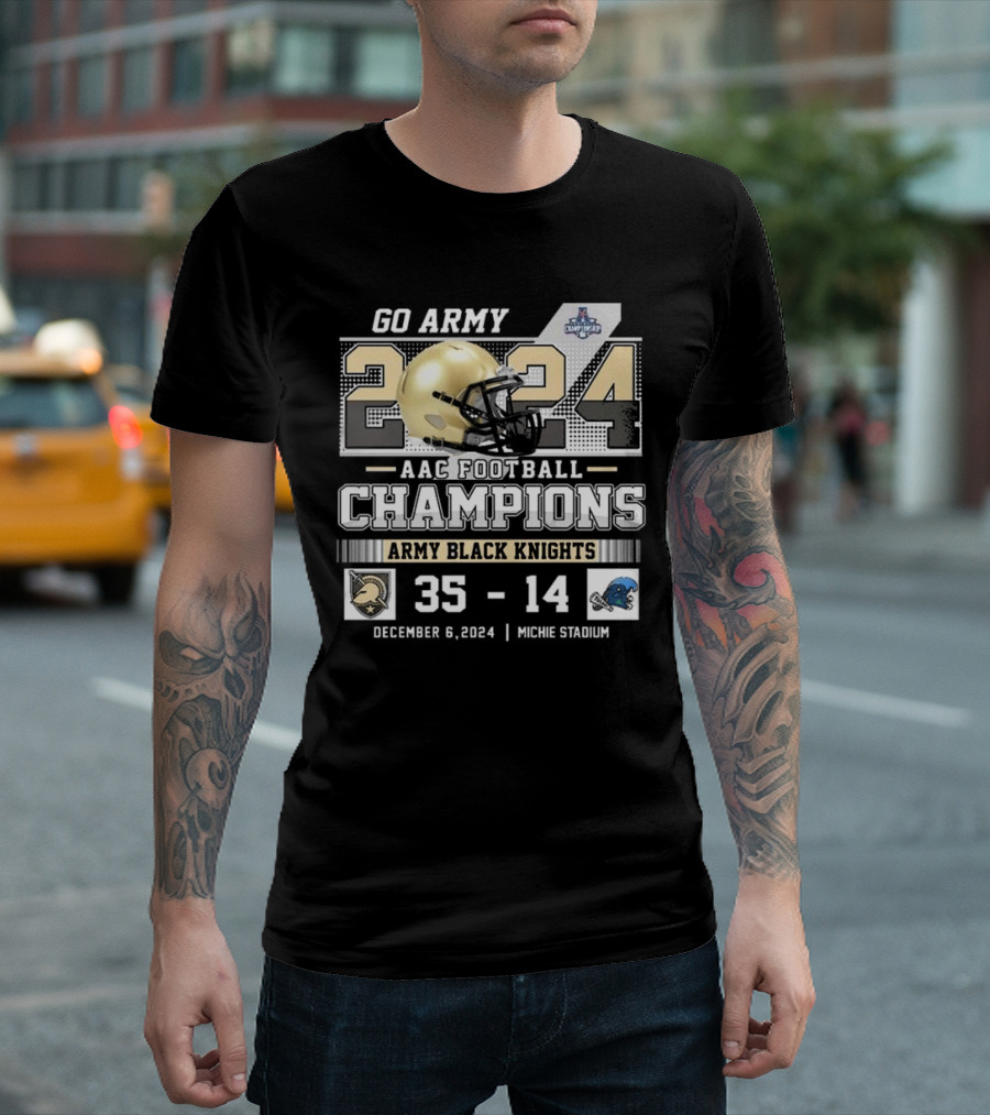 Go Army 2024 AAC Football Champions Army Black Knights December 6 Michie Stadium T-Shirt