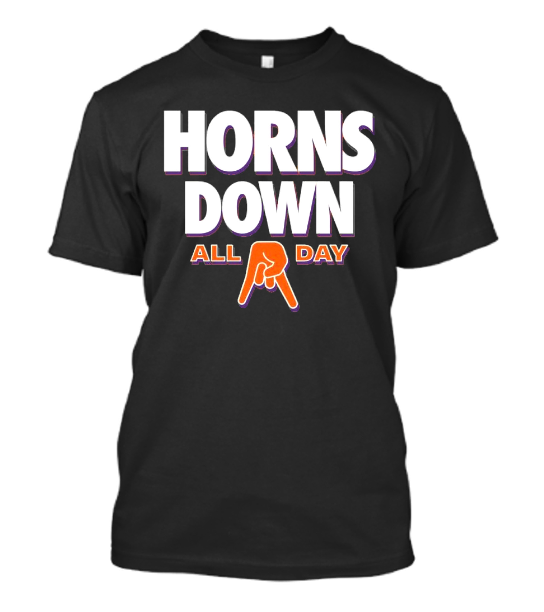 Horns Down All Day Clemson Tiger College Rival Humor T-Shirt