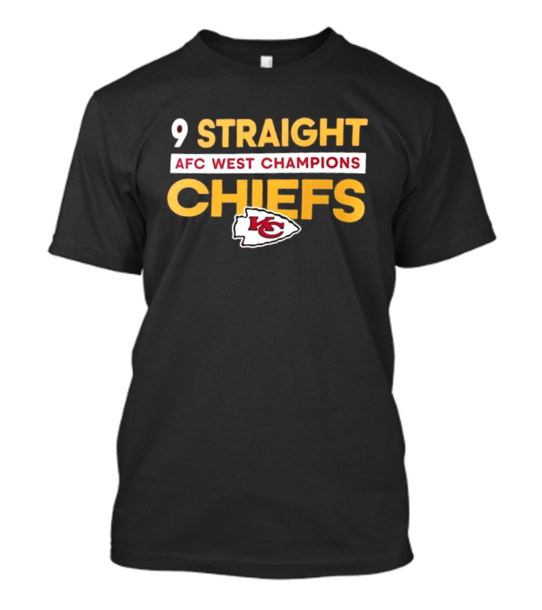 Kansas City Chiefs 9 Straight AFC West Champions T-Shirt