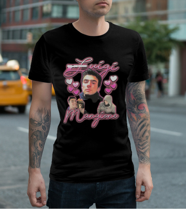 Luigi Mangione Heart Pink Hearts T-Shirt