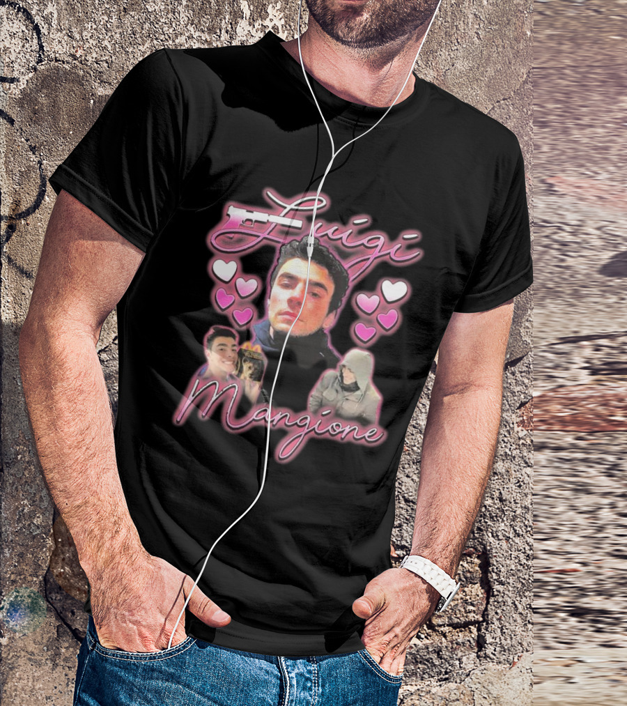 Luigi Mangione Heart Pink Hearts T-Shirt