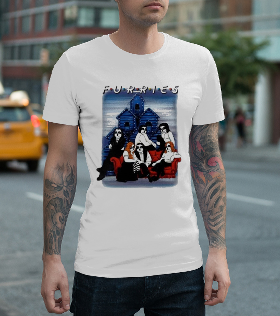 Furries Big Dogs Retro Band House Couch T-Shirt