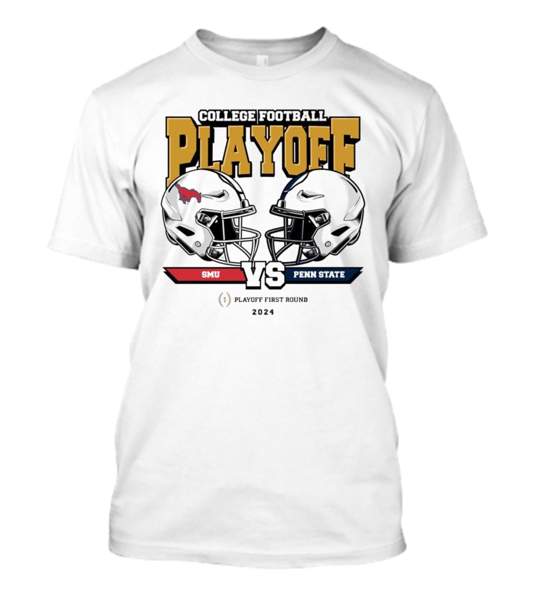 SMU Mustangs Vs Penn State Nittany Lions College Football Playoff 2024 First Round Face-Off T-Shirt