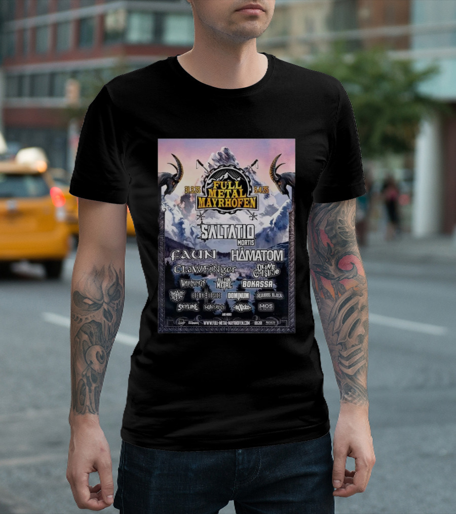 Full Metal Mayrhofen 2025 Saltatio Mortis Faun Hämatom Clawfinger D'Artagnan 31.3.25 5.4.25 T-Shirt
