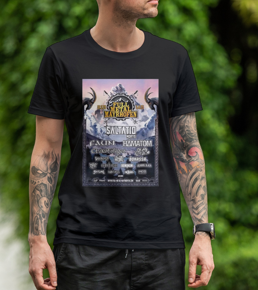 Full Metal Mayrhofen 2025 Saltatio Mortis Faun Hämatom Clawfinger D'Artagnan 31.3.25 5.4.25 T-Shirt