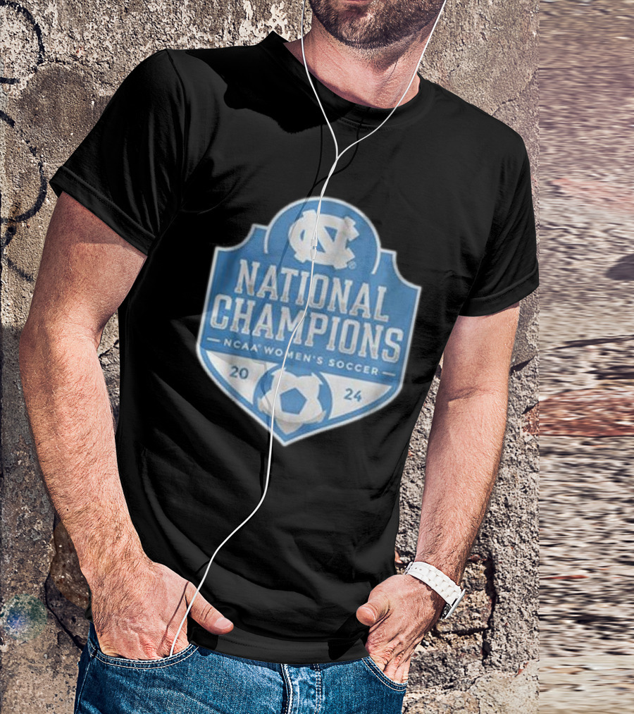 UNC Women's Soccer NCAA 2024 National Champions Badge T-Shirt