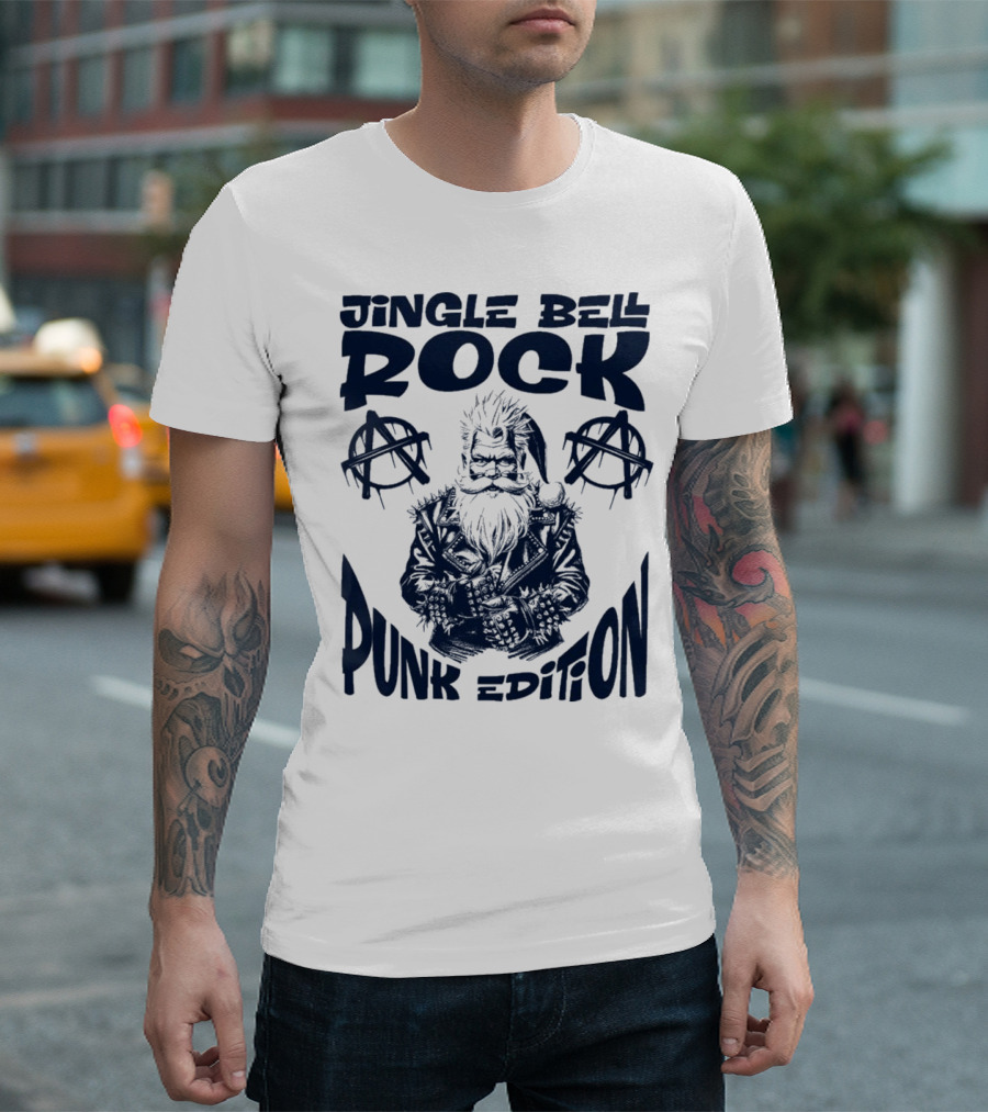 Jingle Bell Rock Punk Edition Anarchy Santa Claus T-Shirt