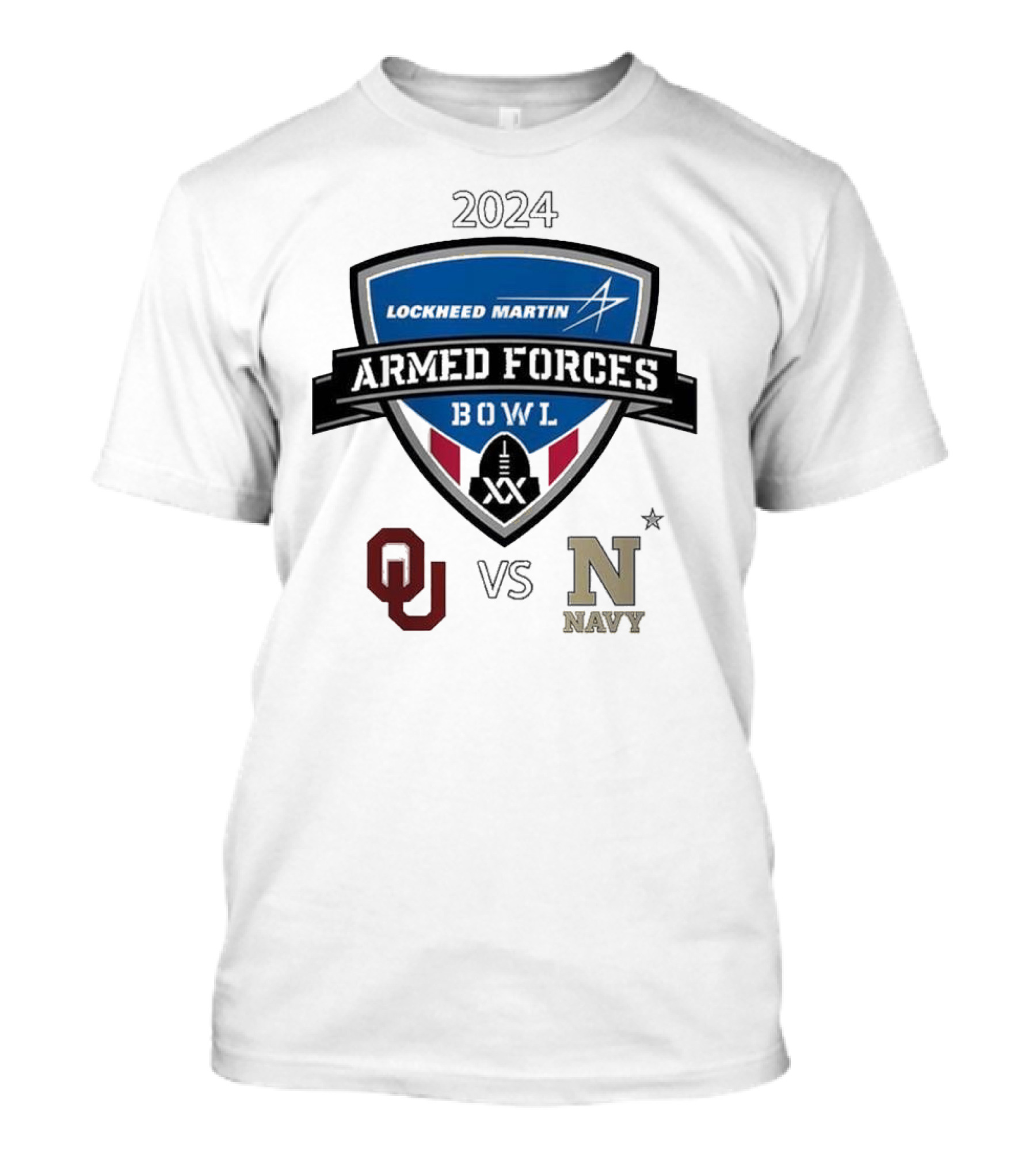 Lockheed Martin Armed Forces Bowl 2024 Oklahoma Sooners VS Navy Midshipmen T-Shirt