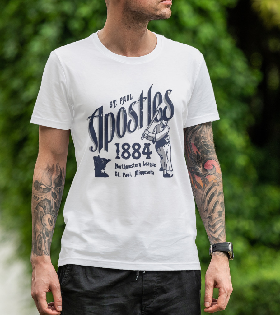 St. Paul Apostles 1884 Northwestern League St. Paul Minnesota Vintage Defunct Baseball Teams T-Shirt
