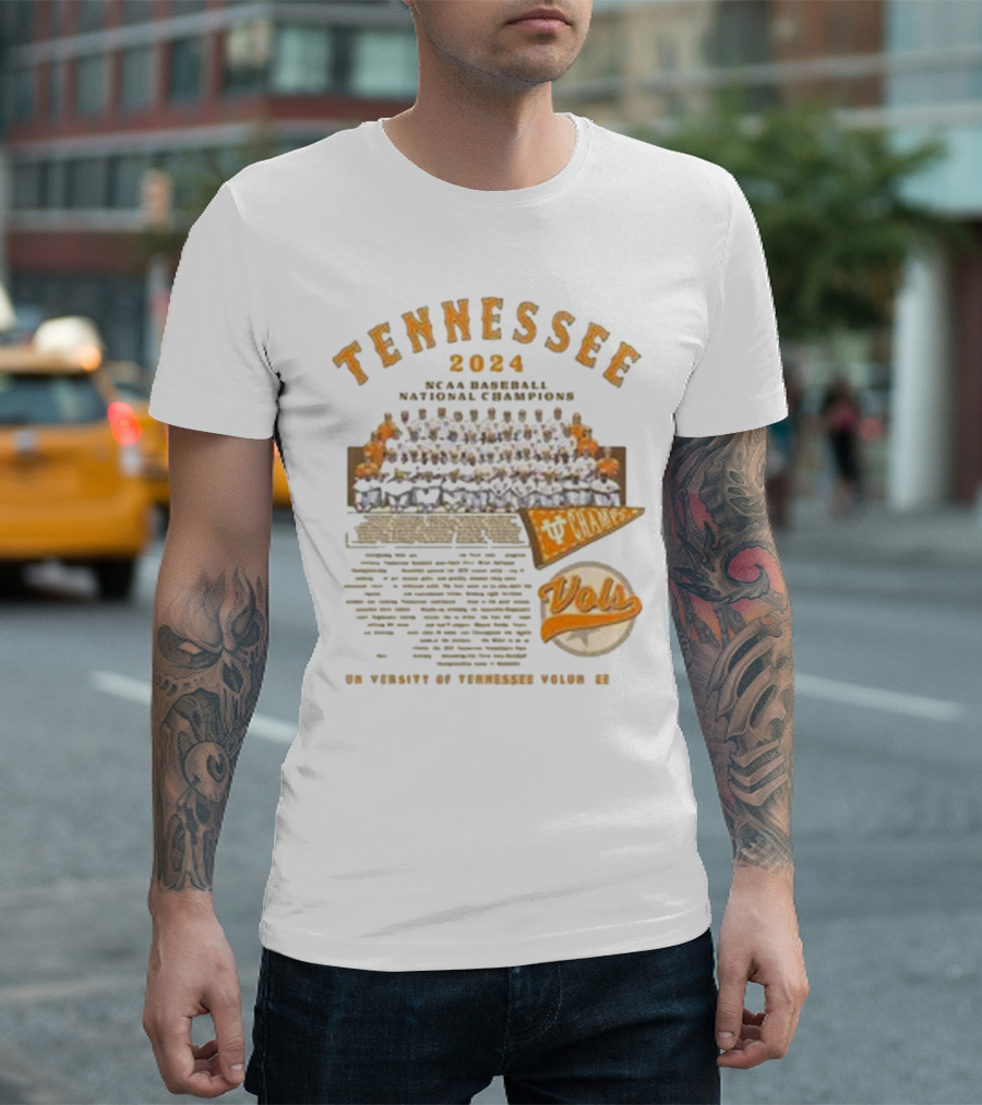 Tennessee 2024 NCAA Baseball National Champions University Of Tennessee Volunteers Vols T-Shirt
