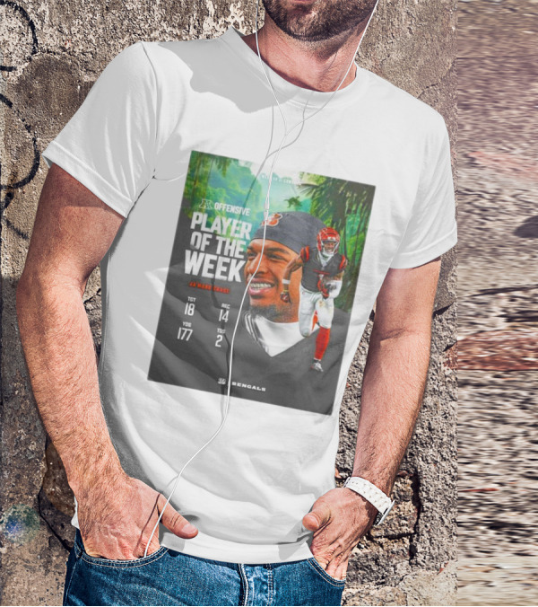 Ja’Marr Chase Cincinnati Bengals AFC Offensive Player Of The Week TGT 18 REC 14 YDS 177 TDS 2 Bengals T-Shirt
