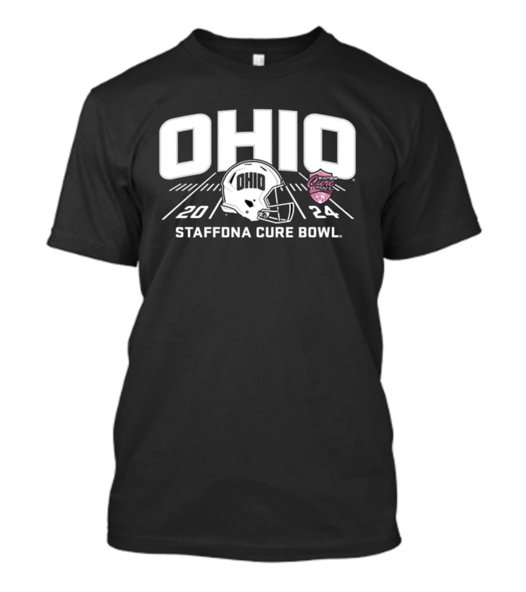 Ohio Bobcats 2024 Staffona Cure Bowl Helmet T-Shirt