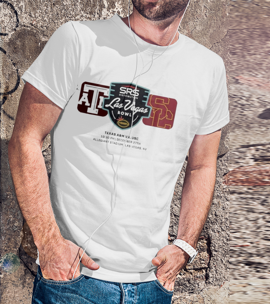 SRS Distribution Las Vegas Bowl Texas A&M Aggies Vs. USC Trojans December 27th 2024 Allegiant Stadium Las Vegas NV T-Shirt